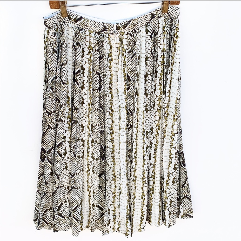 J Crew Snake Python Pleated Midi Skirt A Line - image 5